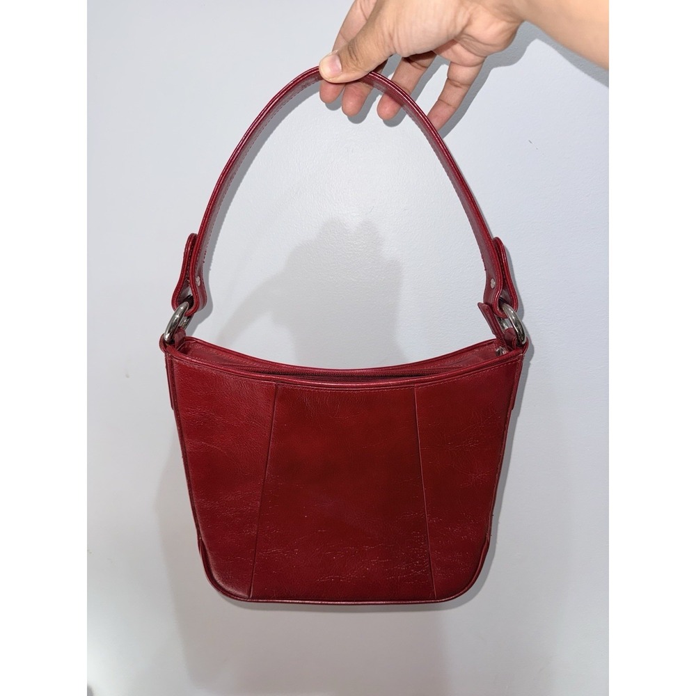 Brooks Brothers Women's Genuine Leather Crossbody Purse Red Classic Y2K L